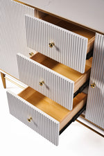 Load image into Gallery viewer, Edena Ribbed Furniture Range - White &amp; Gold
