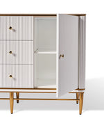 Load image into Gallery viewer, Edena Ribbed Furniture Range - White &amp; Gold
