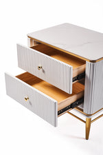 Load image into Gallery viewer, Edena Ribbed Furniture Range - White &amp; Gold
