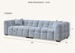 Load image into Gallery viewer, **PROMO** Aluxo Tribeca Sofa Range in Pearl Boucle Fabric
