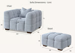 Load image into Gallery viewer, **PROMO** Aluxo Tribeca Sofa Range in Pearl Boucle Fabric
