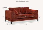 Load image into Gallery viewer, Aluxo Lenox Sofa Range in Rust Velvet
