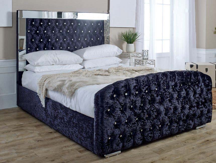 Upholstered Mirrored bed