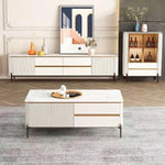 Load image into Gallery viewer, Bella Ribbed Furniture Range - White &amp; Gold
