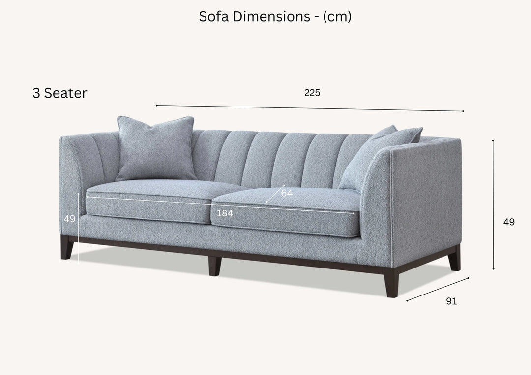 **PROMO** Aluxo Cooper 3 Seater Sofa in Dolphin Boucle