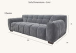 Load image into Gallery viewer, Aluxo Harlem Sofa Range in Steel Velvet
