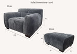 Load image into Gallery viewer, Aluxo Harlem Sofa Range in Steel Velvet
