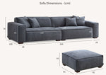 Load image into Gallery viewer, Aluxo Dakota 4 seater with Chaise in Midnight Boucle
