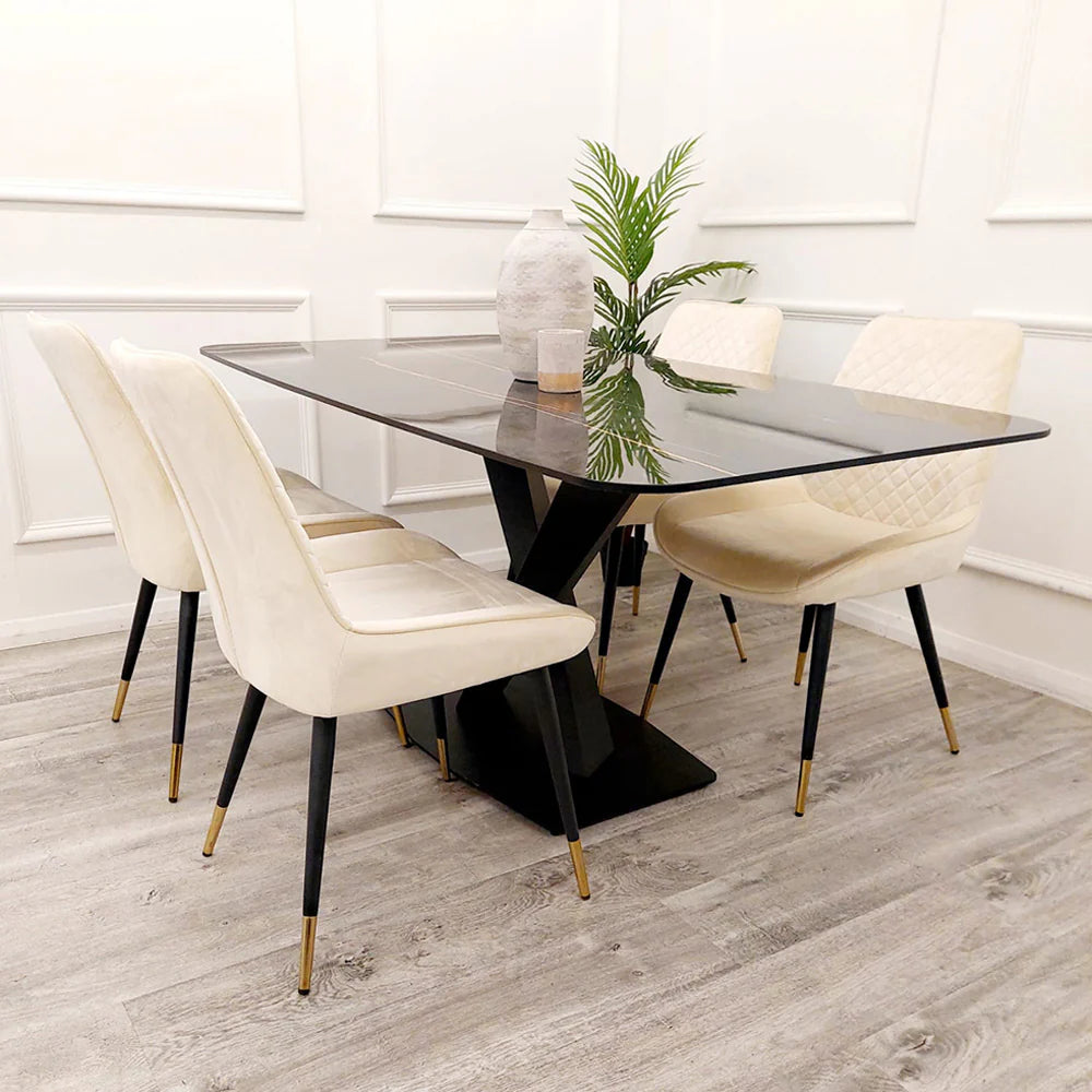 Apollo 1.6 Black Dining Table with Black Sintered Stone