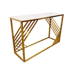 Load image into Gallery viewer, Azure Gold Console Table with Polar White Sintered Top
