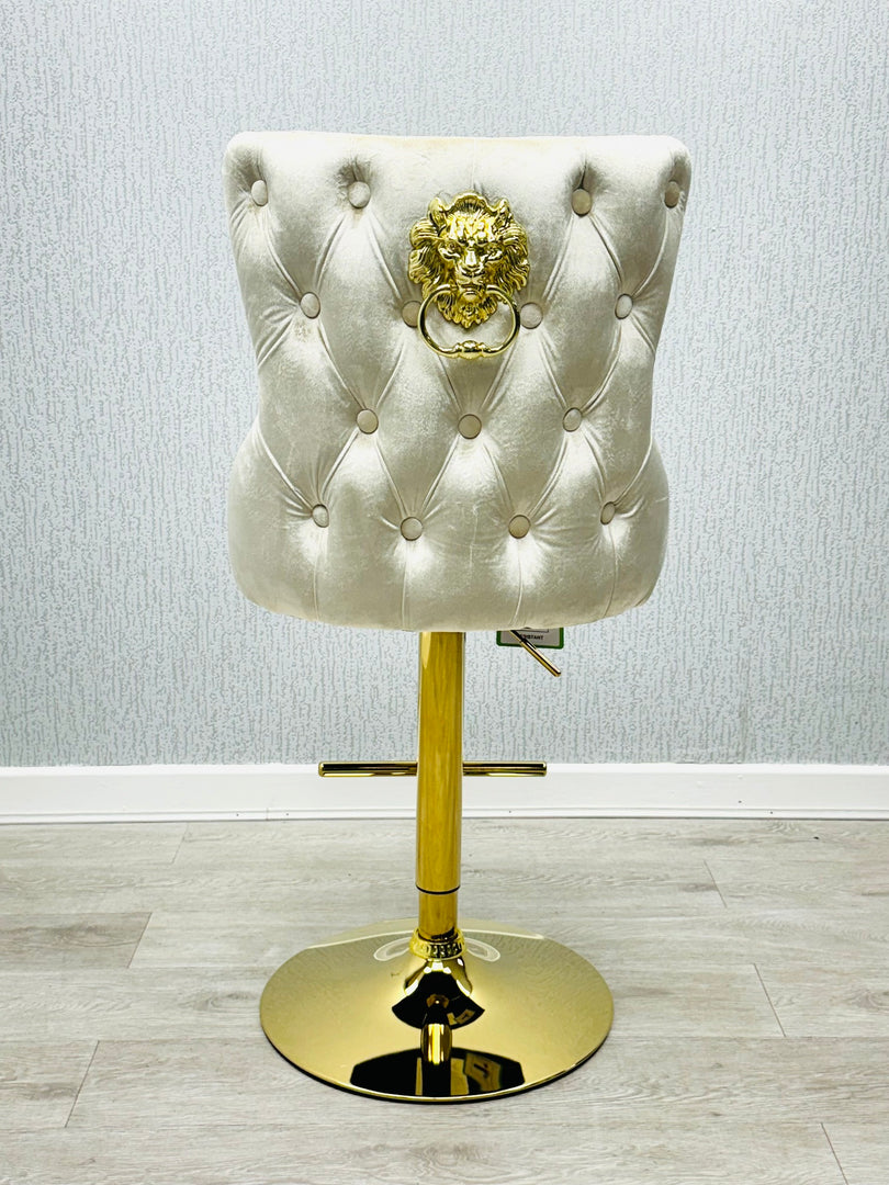 Victoria Cream Lion Knocker Breakfast Stool