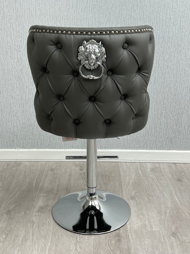 Valentino Hudson Grey PU Bar Stool