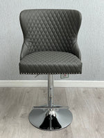 Load image into Gallery viewer, Valentino Hudson Grey PU Bar Stool
