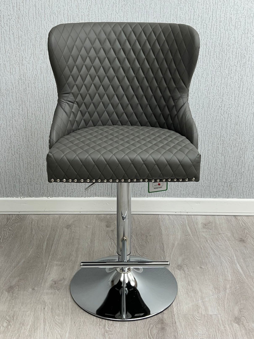 Valentino Hudson Grey PU Bar Stool