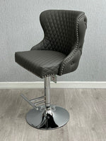 Load image into Gallery viewer, Valentino Hudson Grey PU Bar Stool
