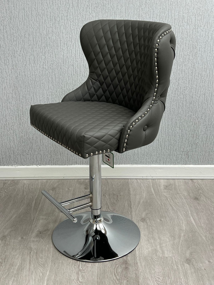 Valentino Hudson Grey PU Bar Stool