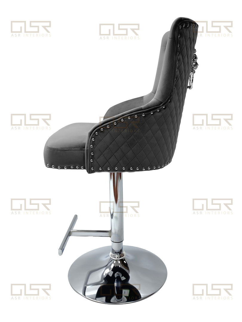 Majestic Grey Fabric Bar Stool