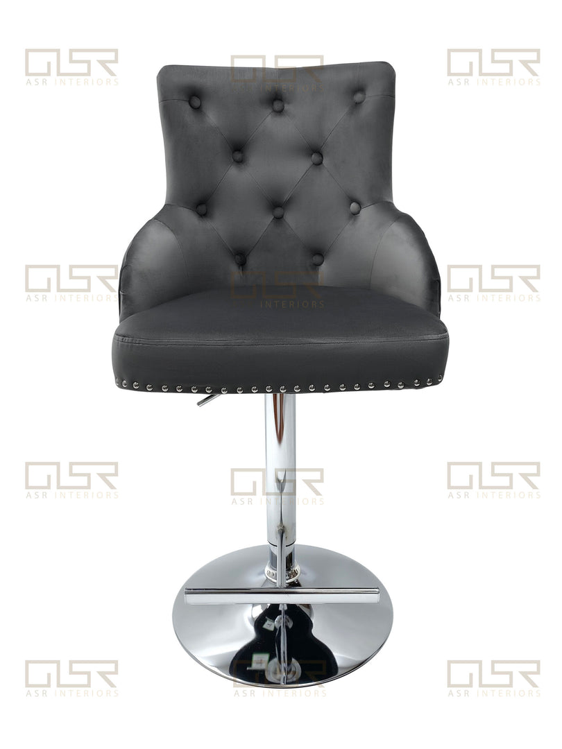 Majestic Grey Fabric Bar Stool