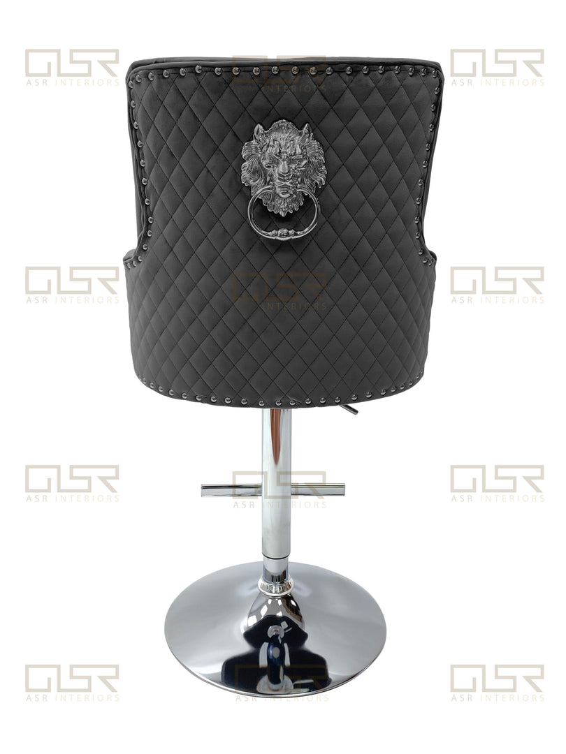 Majestic Grey Fabric Bar Stool