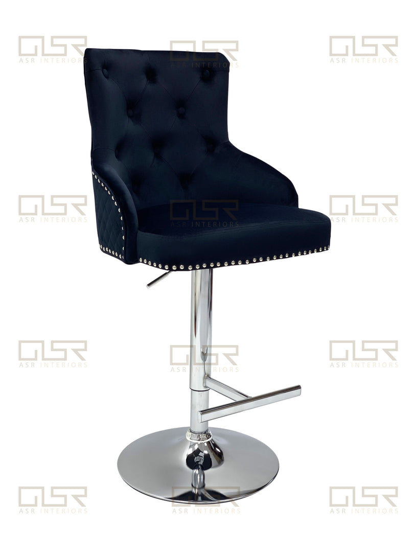 Majestic Black Fabric Bar Stool