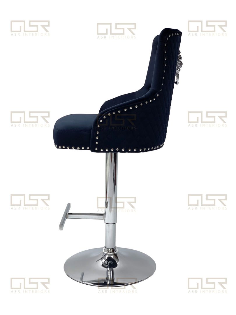 Majestic Black Fabric Bar Stool