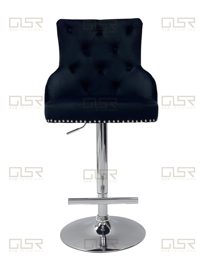 Majestic Black Fabric Bar Stool