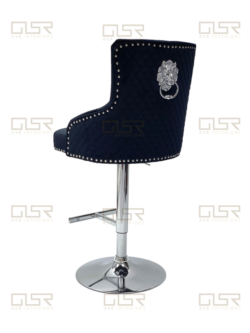 Majestic Black Fabric Bar Stool