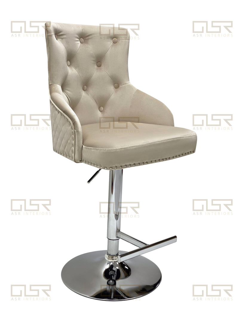 Majestic Mink Fabric Bar Stool