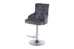 Load image into Gallery viewer, Majestic Round Knocker Grey Fabric Bar Stool
