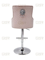 Load image into Gallery viewer, Majestic Pink Fabric Bar Stool
