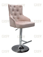 Load image into Gallery viewer, Majestic Pink Fabric Bar Stool
