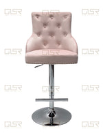 Load image into Gallery viewer, Majestic Pink Fabric Bar Stool
