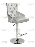 Load image into Gallery viewer, Majestic HQ Silver Fabric Bar Stool
