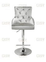 Load image into Gallery viewer, Majestic HQ Silver Fabric Bar Stool
