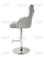 Load image into Gallery viewer, Majestic HQ Silver Fabric Bar Stool
