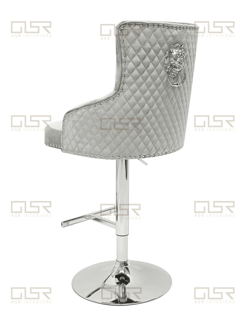 Majestic HQ Silver Fabric Bar Stool