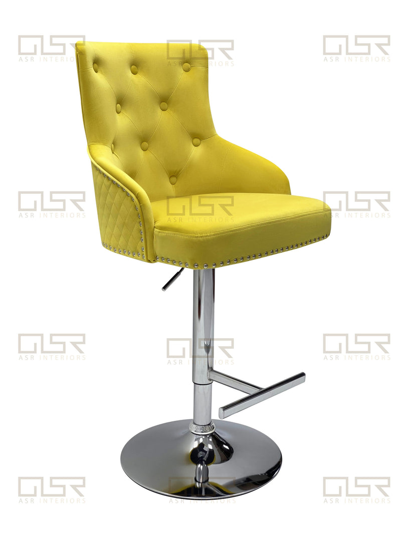 Majestic Mustard Fabric Bar Stool