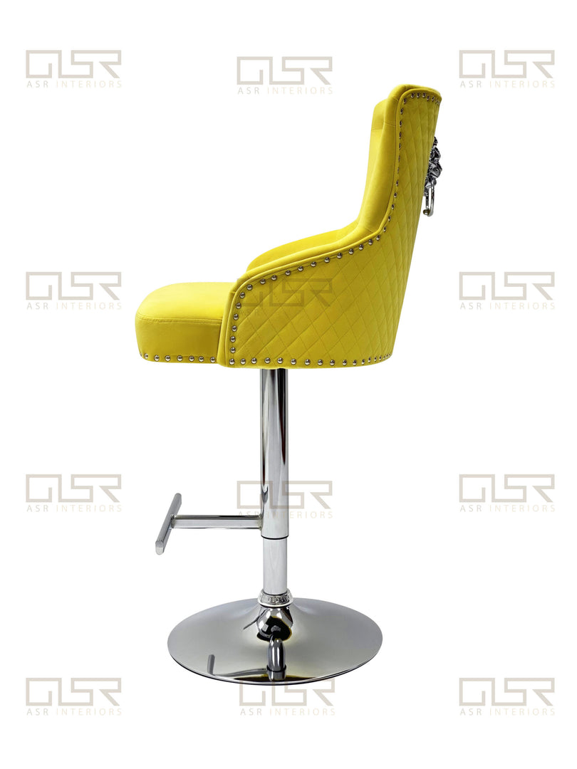 Majestic Mustard Fabric Bar Stool