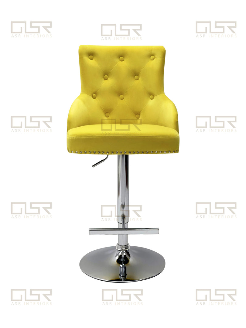 Majestic Mustard Fabric Bar Stool