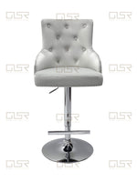 Load image into Gallery viewer, Majestic Silver Fabric Bar Stool
