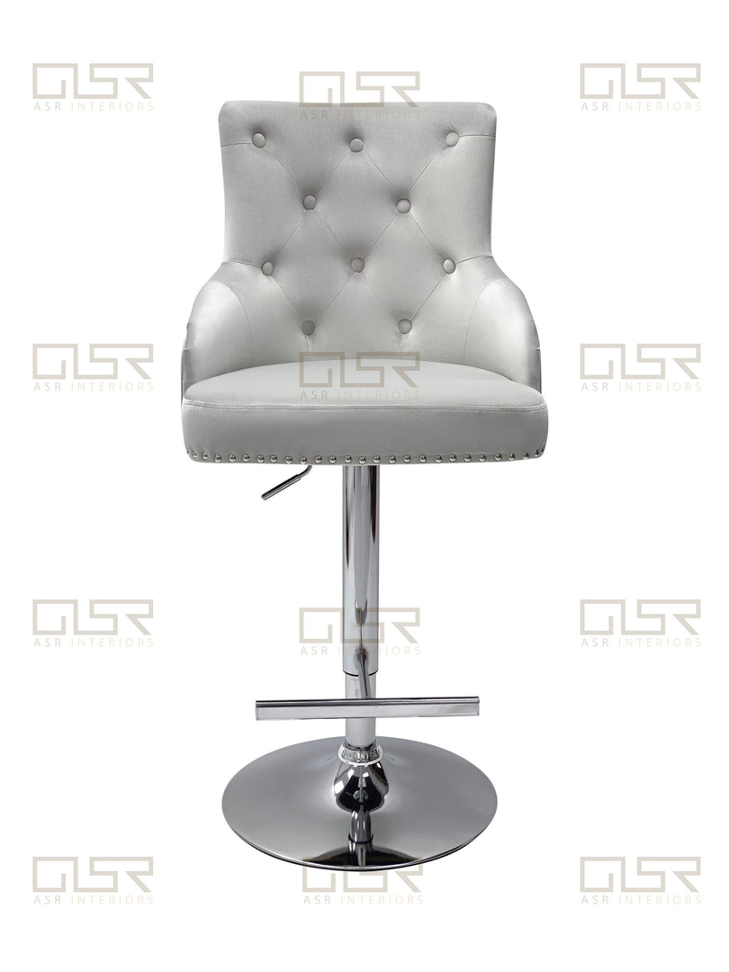 Majestic Silver Fabric Bar Stool