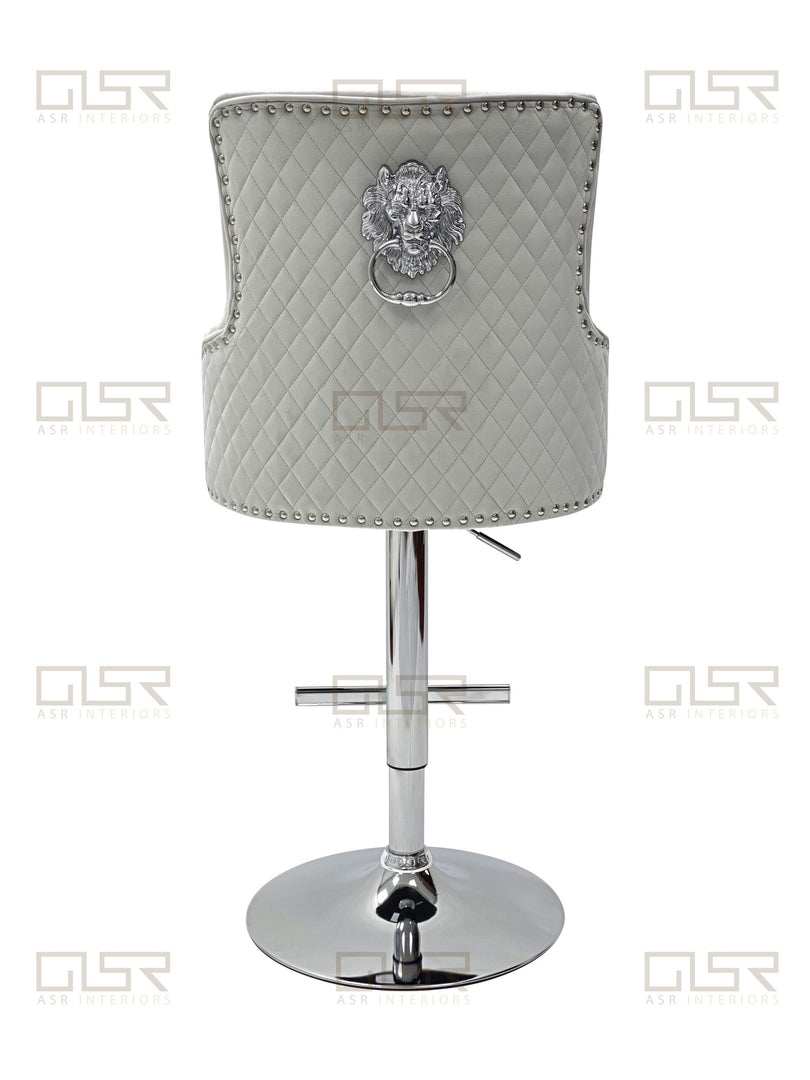 Majestic Silver Fabric Bar Stool