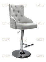 Load image into Gallery viewer, Majestic Silver Fabric Bar Stool
