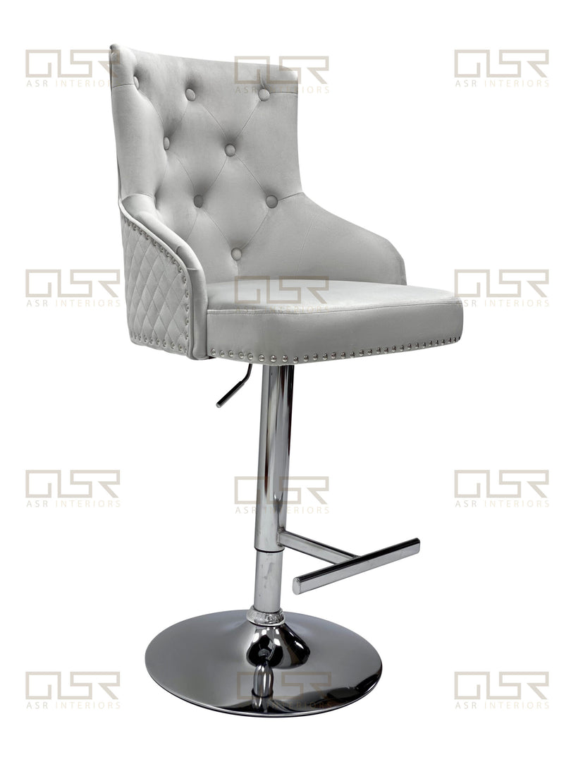 Majestic Silver Fabric Bar Stool