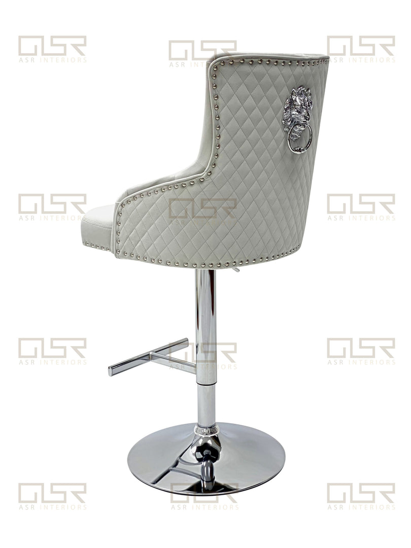 Majestic Silver Fabric Bar Stool