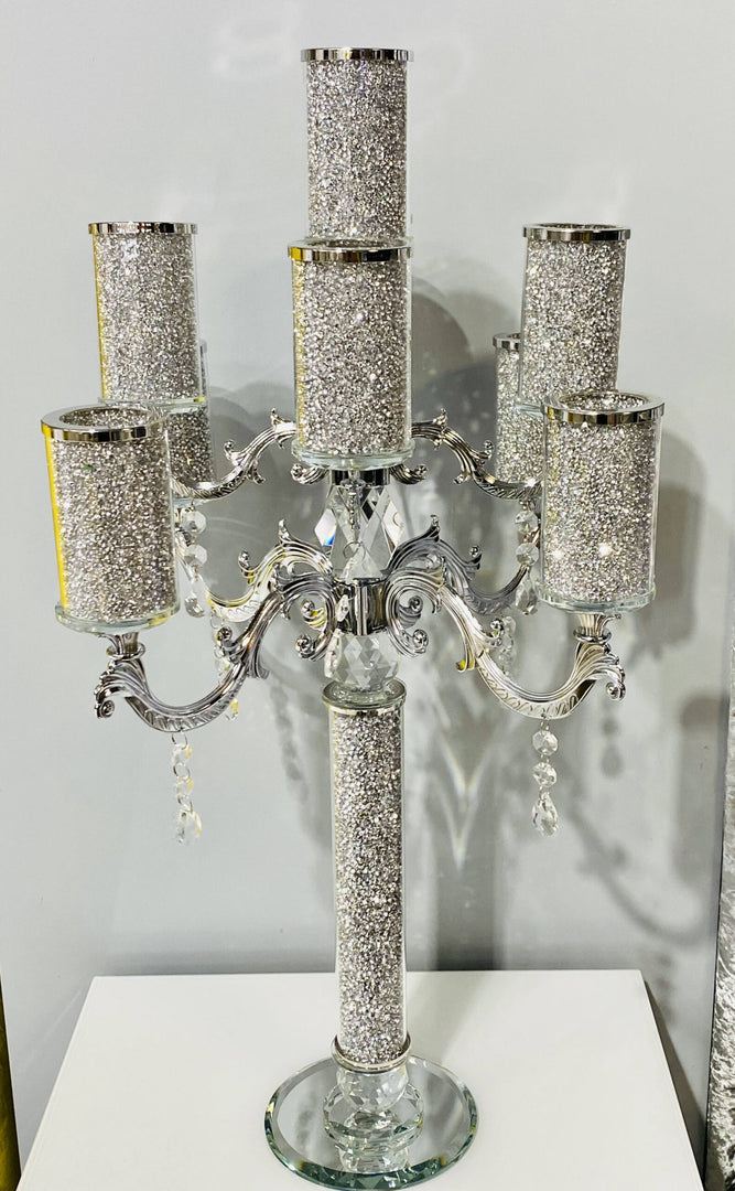 Crystal Crushed Candelabra 9 Arm