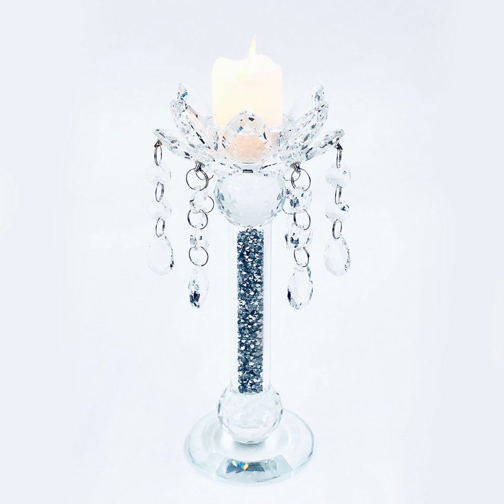 Crystal Crushed Candle Holder Large