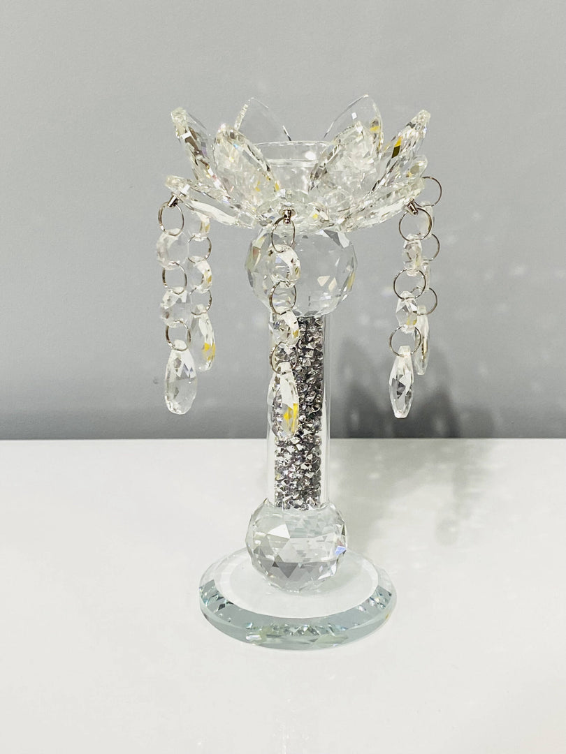 Crystal Flower Candle Holder Medium CRY428