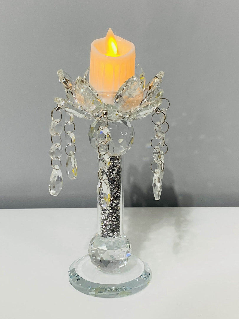 Crystal Flower Candle Holder Medium CRY428