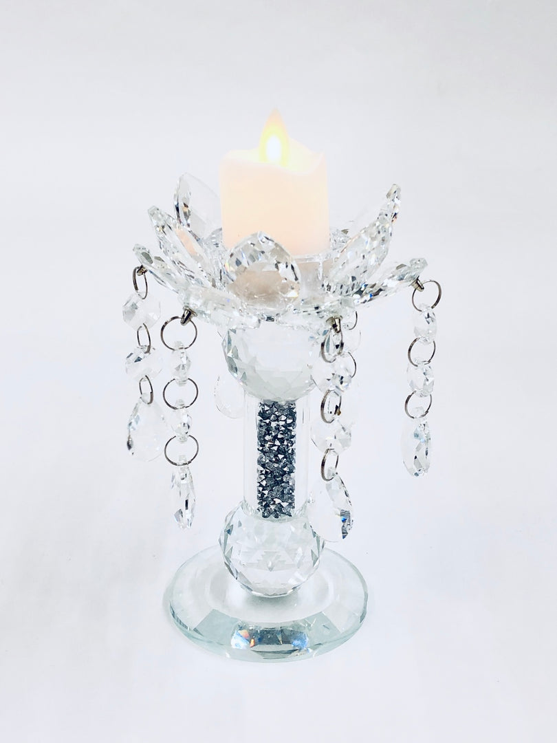 Crystal Crushed Candle Holder small CRY429